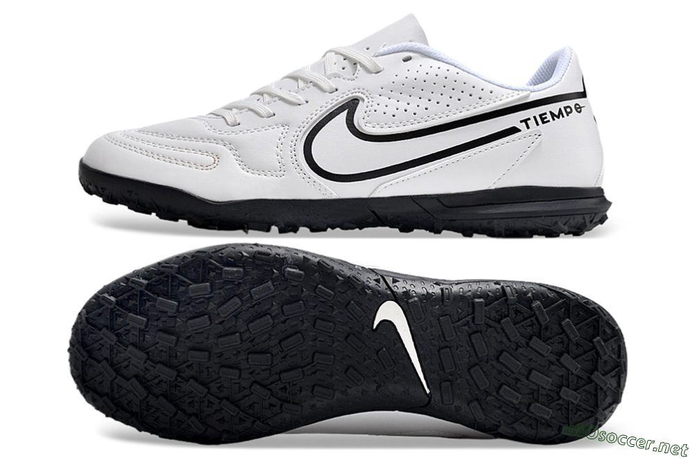 Men's Nike Tiempo Legend 9 Club TF Football Shoes - White/Black 1
