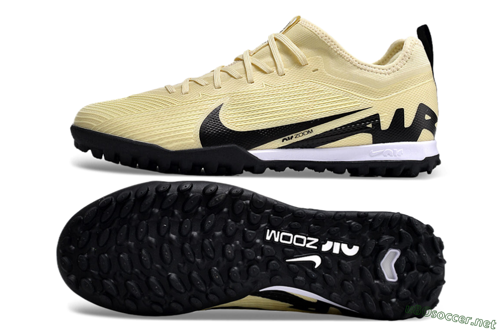 Men's Nike Air Zoom Mercurial Vapor 15 Pro TF Football Shoes - Beige/Black/White 1