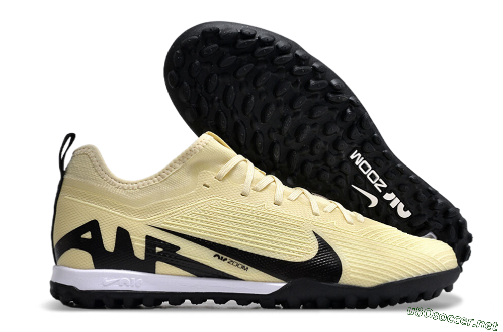 Men's Nike Air Zoom Mercurial Vapor 15 Pro TF Football Shoes - Beige/Black/White 2