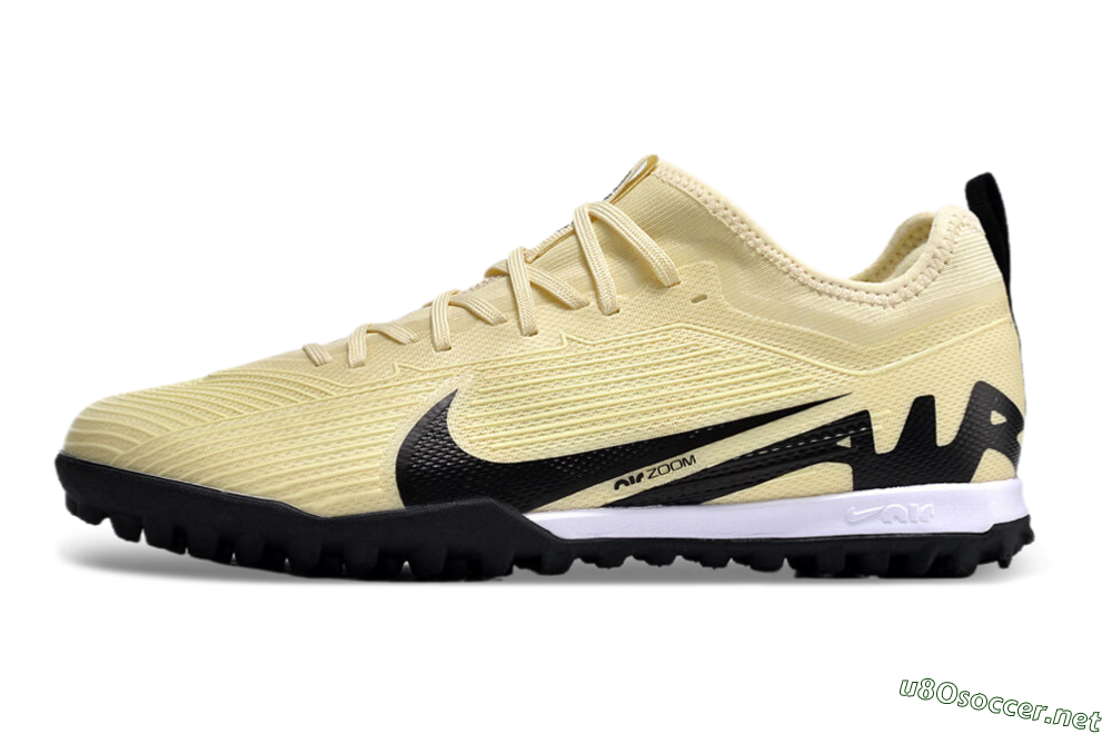 Men's Nike Air Zoom Mercurial Vapor 15 Pro TF Football Shoes - Beige/Black/White 0