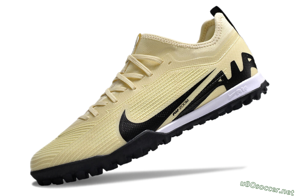 Men's Nike Air Zoom Mercurial Vapor 15 Pro TF Football Shoes - Beige/Black/White 5