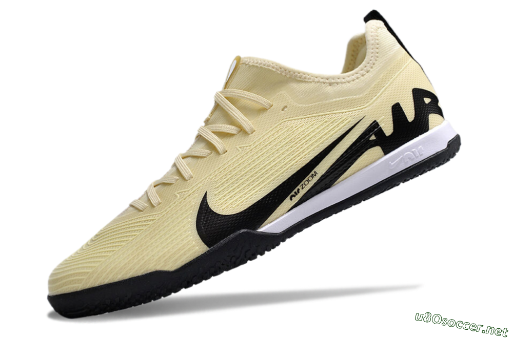 Men's Nike Air Zoom Mercurial Vapor 15 Pro IC Football Shoes - Beige/Black/White 5