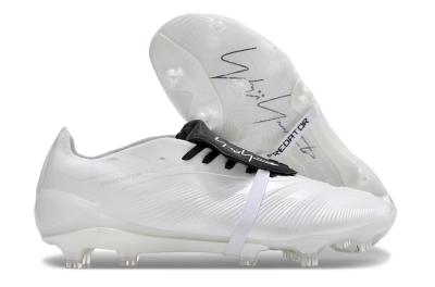 Men's Adidas Predator Elite Foldover Tongue FG Football Boots - White/Black