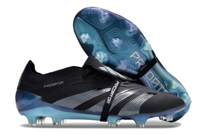 Men's Adidas Predator Elite Foldover Tongue FG Football Boots - Black/Silver/Jade