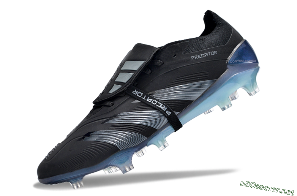 Men's Adidas Predator Elite Foldover Tongue FG Football Boots - Black/Silver/Jade 5