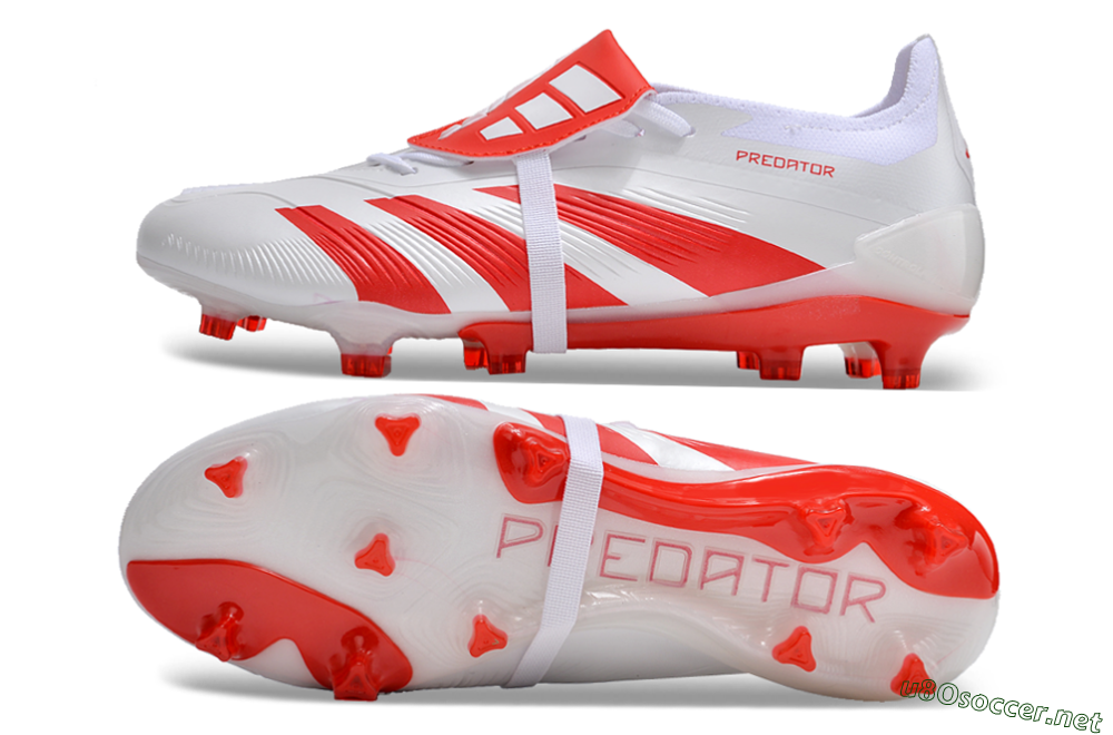Men's Adidas Predator Elite Foldover Tongue FG Football Boots - White/Red 1