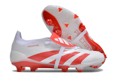 Men's Adidas Predator Elite Foldover Tongue FG Football Boots - White/Red