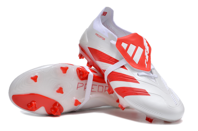 Men's Adidas Predator Elite Foldover Tongue FG Football Boots - White/Red