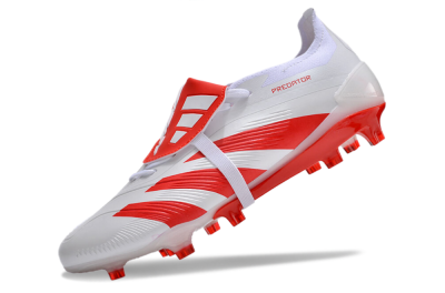 Men's Adidas Predator Elite Foldover Tongue FG Football Boots - White/Red