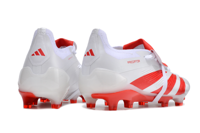 Men's Adidas Predator Elite Foldover Tongue FG Football Boots - White/Red