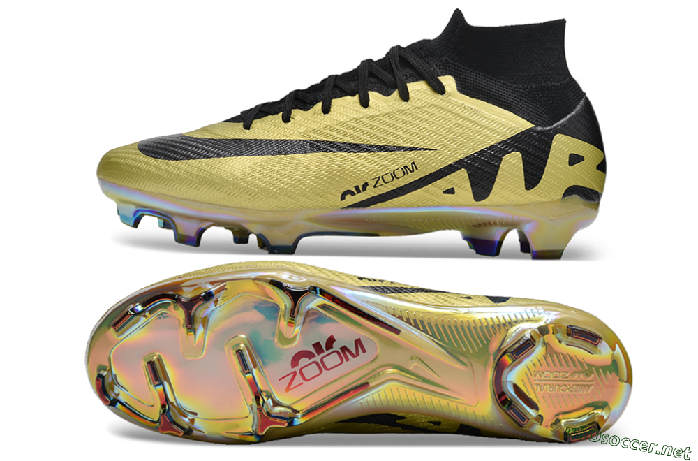 Men's Nike Air Zoom Mercurial Superfly 9 Elite FG Football Boots - Gold/Black 1