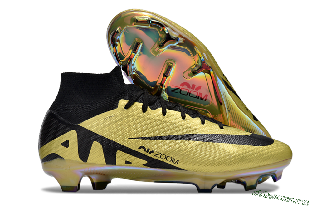 Men's Nike Air Zoom Mercurial Superfly 9 Elite FG Football Boots - Gold/Black 2