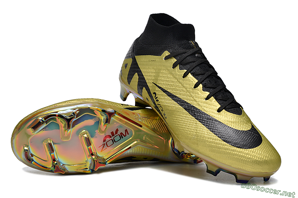 Men's Nike Air Zoom Mercurial Superfly 9 Elite FG Football Boots - Gold/Black 3