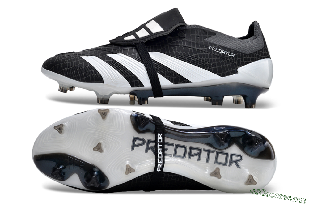 Men's Adidas Predator Elite Foldover Tongue FG Football Boots - Black/White 1
