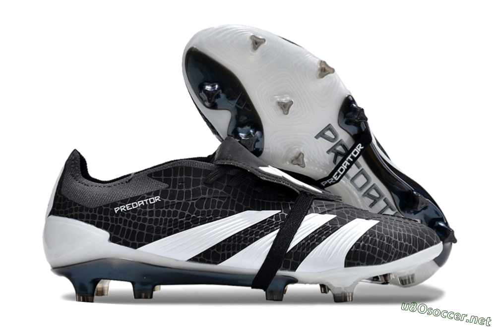 Men's Adidas Predator Elite Foldover Tongue FG Football Boots - Black/White 2