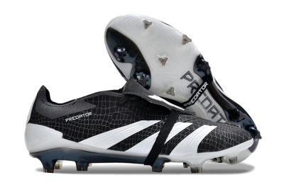 Men's Adidas Predator Elite Foldover Tongue FG Football Boots - Black/White