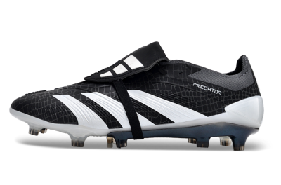 Men's Adidas Predator Elite Foldover Tongue FG Football Boots - Black/White