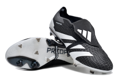 Men's Adidas Predator Elite Foldover Tongue FG Football Boots - Black/White