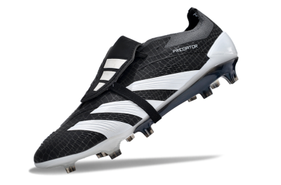 Men's Adidas Predator Elite Foldover Tongue FG Football Boots - Black/White