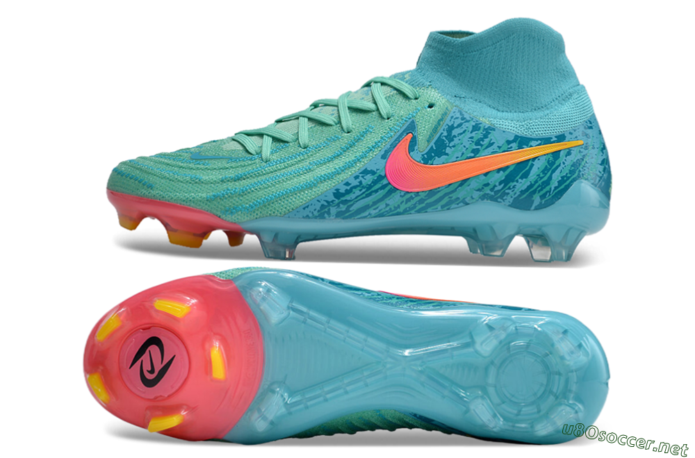 Unisex Nike Phantom Luna 2 Elite Vortex LV8 FG Football Boots - Green/Orange/Black 1