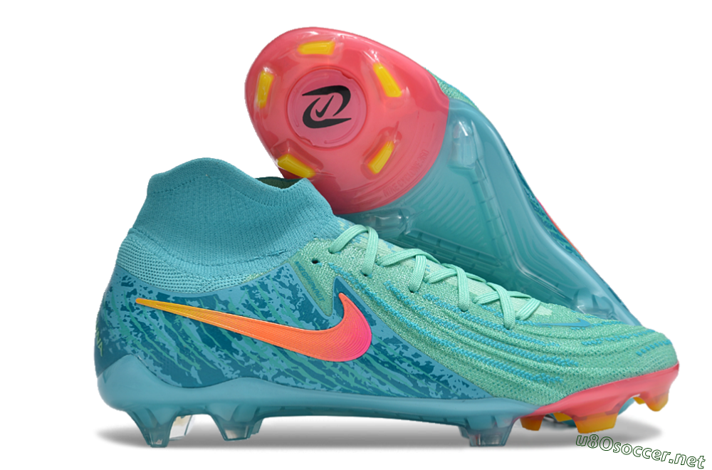 Unisex Nike Phantom Luna 2 Elite Vortex LV8 FG Football Boots - Green/Orange/Black 2