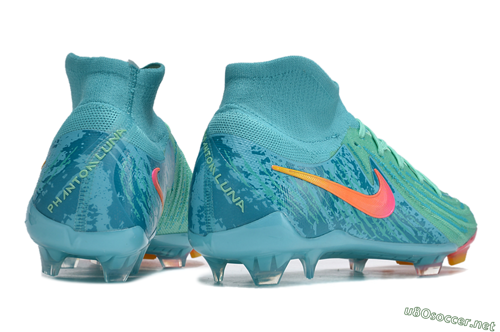 Unisex Nike Phantom Luna 2 Elite Vortex LV8 FG Football Boots - Green/Orange/Black 6