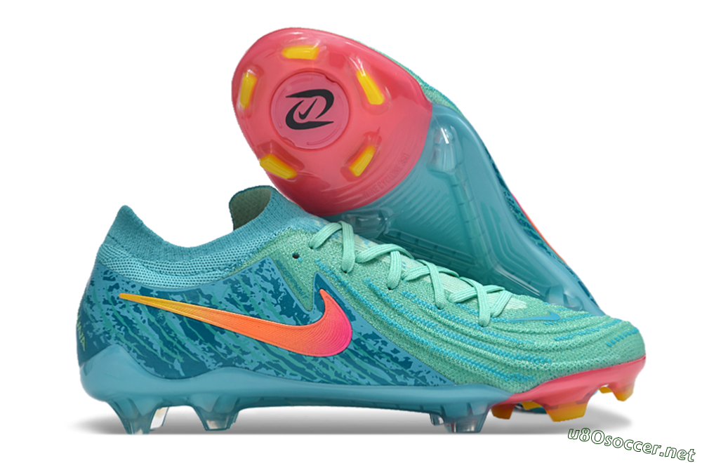 Unisex Nike Phantom Luna 2 Elite Vortex LV8 FG Football Boots - Green/Orange/Black 2