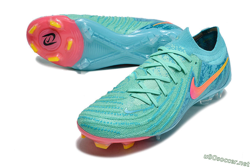 Unisex Nike Phantom Luna 2 Elite Vortex LV8 FG Football Boots - Green/Orange/Black 3