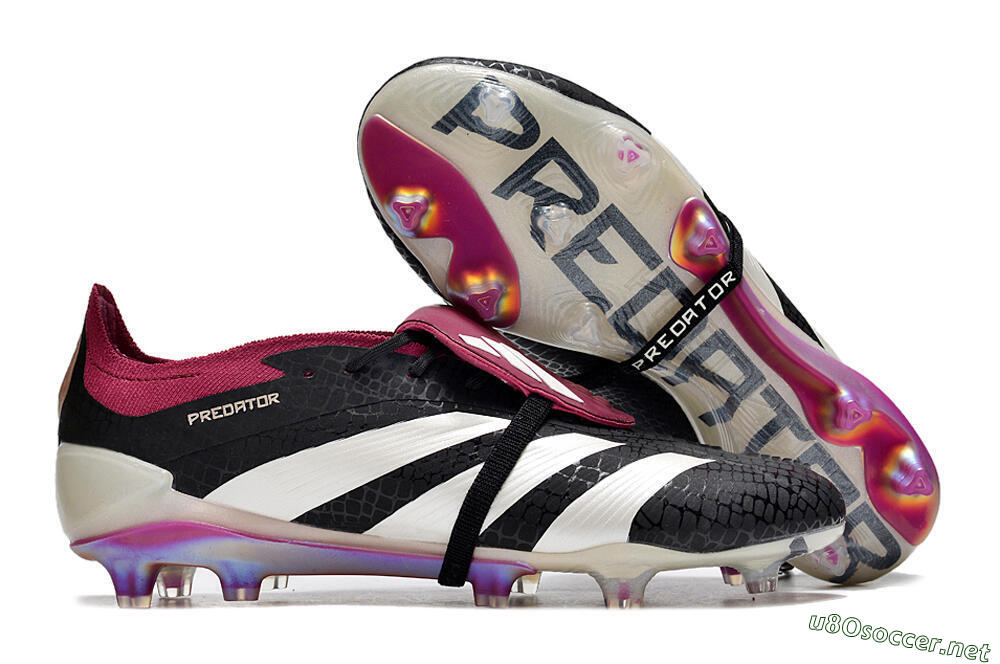 Men's Adidas Predator Accuracy+ FG Football Boots - Black/White/Purple 2