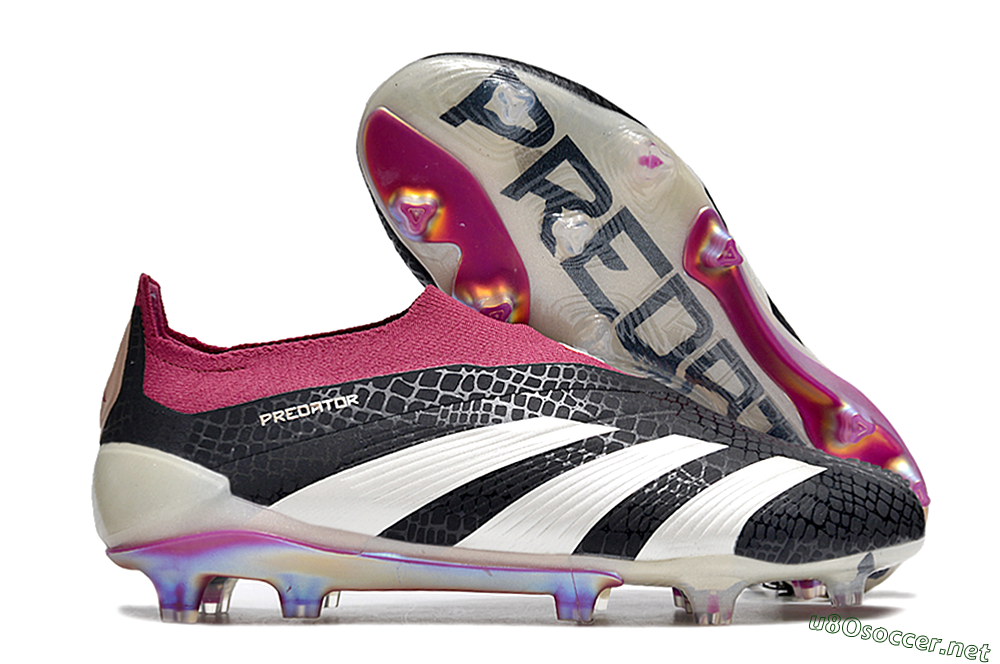 Men's Adidas Predator Accuracy+ FG Football Boots - Black/White/Pink 2