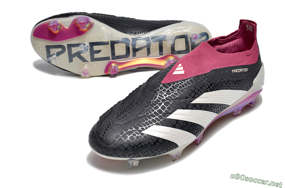 Men's Adidas Predator Accuracy+ FG Football Boots - Black/White/Pink 3