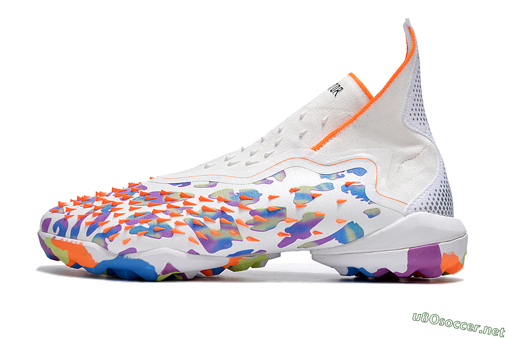 Unisex Adidas Predator Freak+ TF Football Shoes - White/Orange/Blue/Purple 0