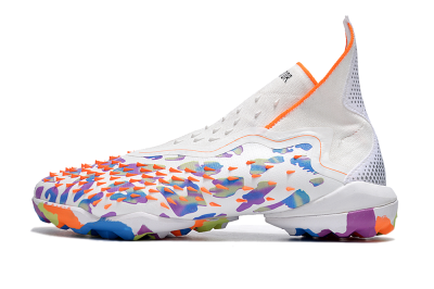 Unisex Adidas Predator Freak+ TF Football Shoes - White/Orange/Blue/Purple