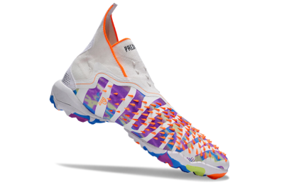 Unisex Adidas Predator Freak+ TF Football Shoes - White/Orange/Blue/Purple