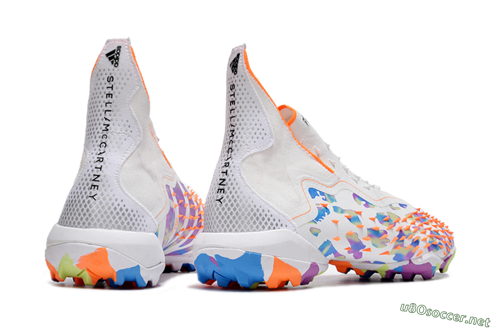 Unisex Adidas Predator Freak+ TF Football Shoes - White/Orange/Blue/Purple 6
