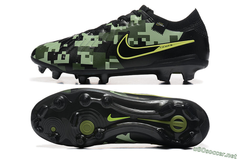 Men's Nike Tiempo Legend 10 Elite FG Football Boots - Black/Camo/Yellow 1
