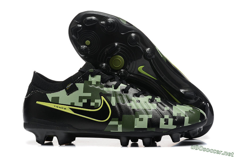 Men's Nike Tiempo Legend 10 Elite FG Football Boots - Black/Camo/Yellow 2