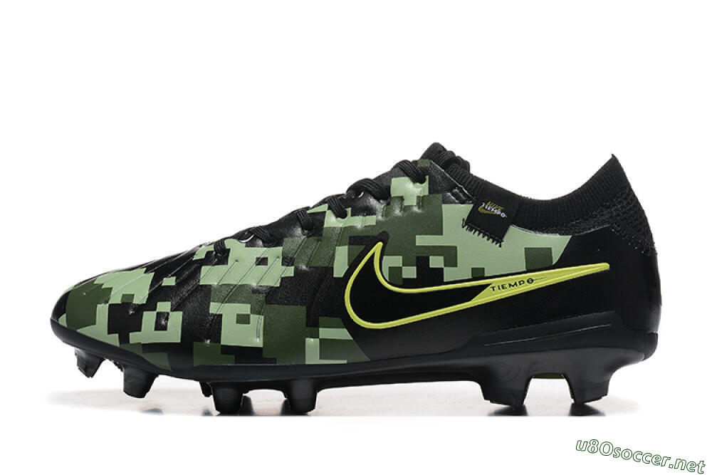 Men's Nike Tiempo Legend 10 Elite FG Football Boots - Black/Camo/Yellow 0