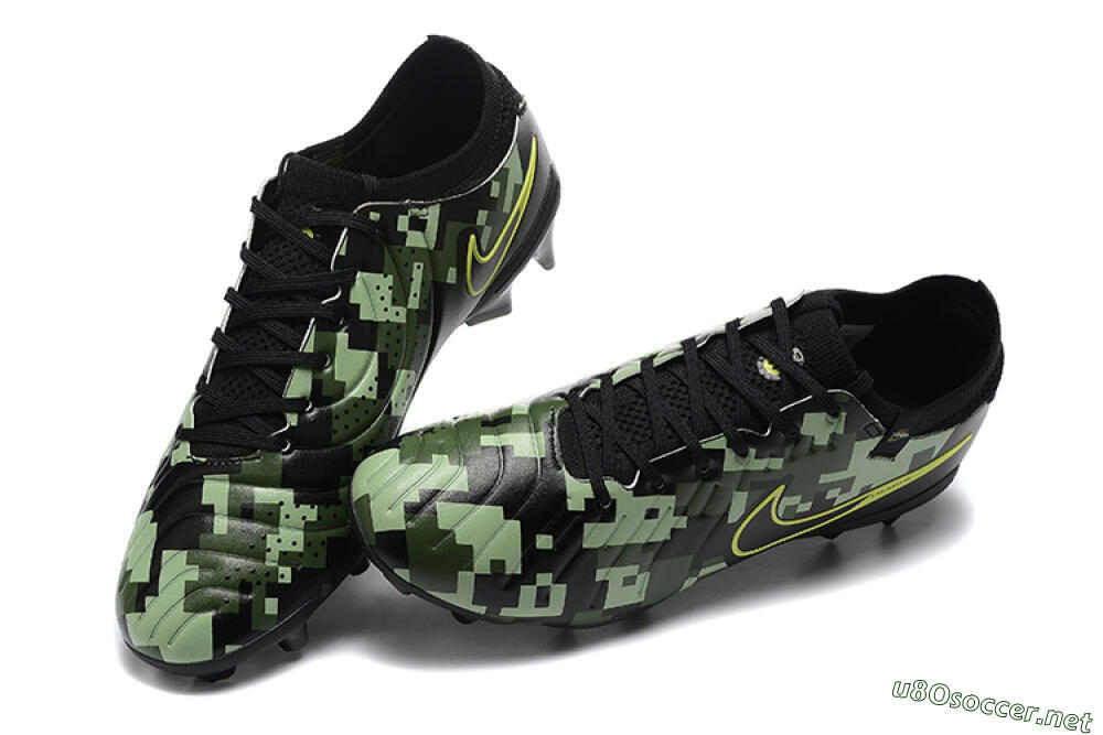 Men's Nike Tiempo Legend 10 Elite FG Football Boots - Black/Camo/Yellow 6