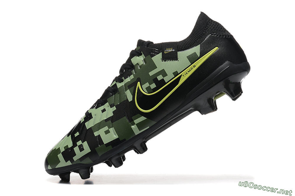 Men's Nike Tiempo Legend 10 Elite FG Football Boots - Black/Camo/Yellow 8