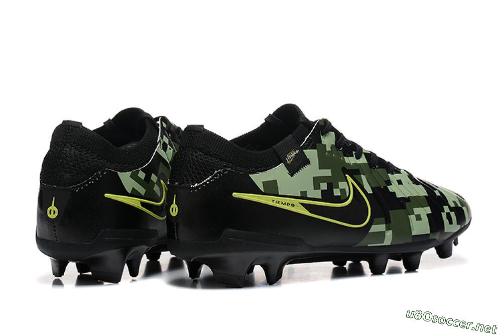 Men's Nike Tiempo Legend 10 Elite FG Football Boots - Black/Camo/Yellow 9