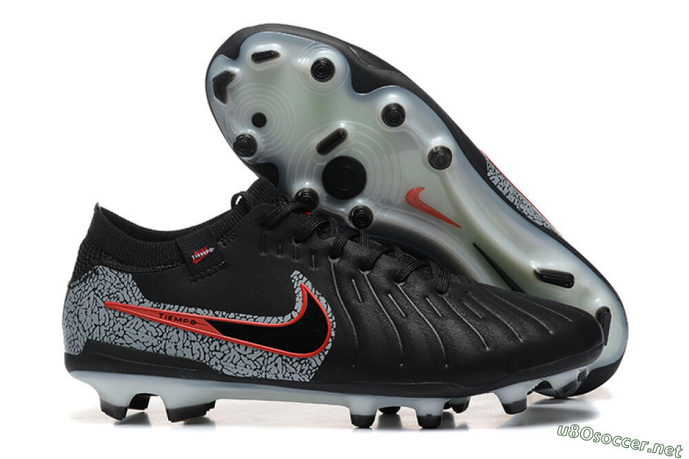 Men's Nike Tiempo Legend 10 Elite FG Football Boots - Black/Red/Grey 2