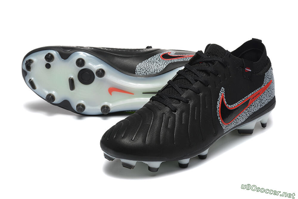 Men's Nike Tiempo Legend 10 Elite FG Football Boots - Black/Red/Grey 3