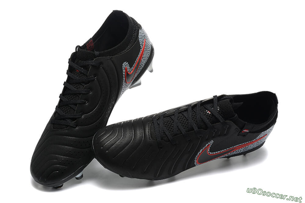Men's Nike Tiempo Legend 10 Elite FG Football Boots - Black/Red/Grey 6