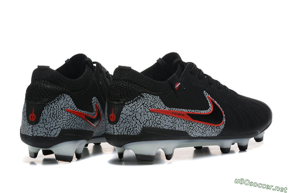 Men's Nike Tiempo Legend 10 Elite FG Football Boots - Black/Red/Grey 9