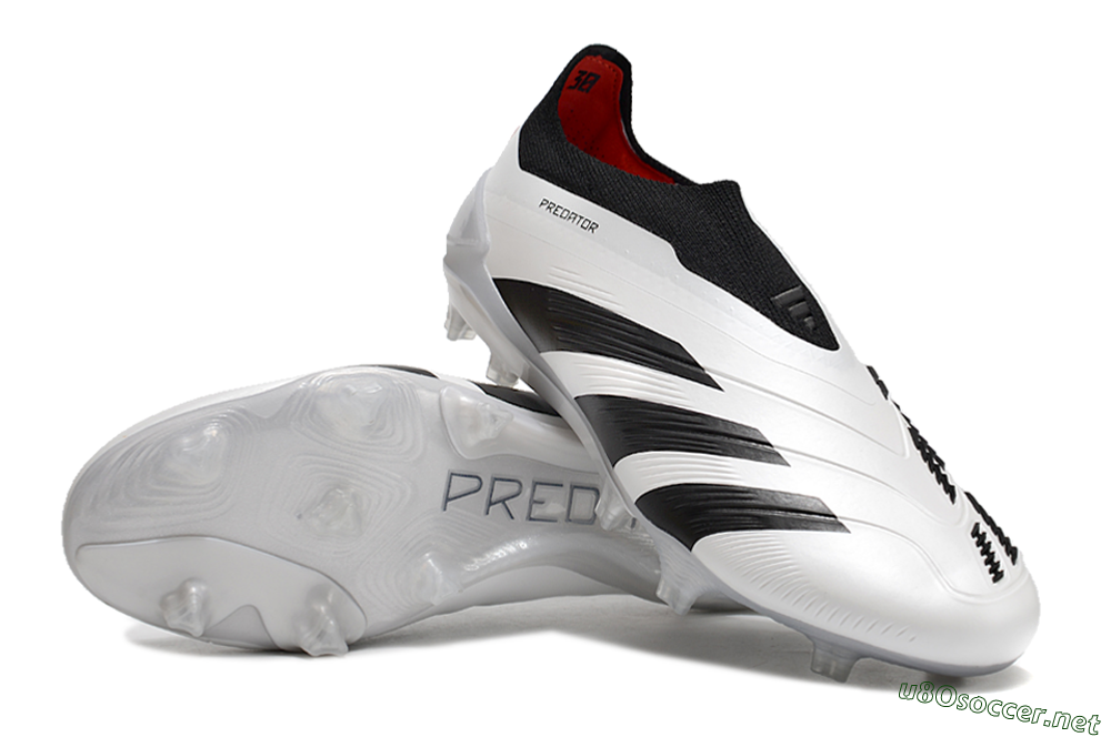 Men's Adidas Predator Accuracy+ FG Football Boots - White/Black/Red 3