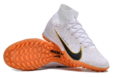 Unisex Nike Air Zoom Mercurial Superfly 9 Elite TF Football Shoes - White/Black/Gold