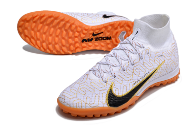 Unisex Nike Air Zoom Mercurial Superfly 9 Elite TF Football Shoes - White/Black/Gold