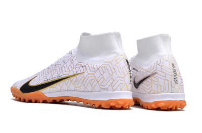 Unisex Nike Air Zoom Mercurial Superfly 9 Elite TF Football Shoes - White/Black/Gold