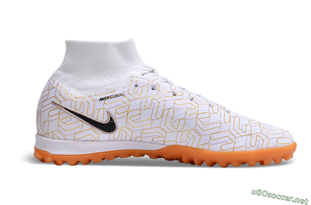 Unisex Nike Air Zoom Mercurial Superfly 9 Elite TF Football Shoes - White/Black/Gold 5